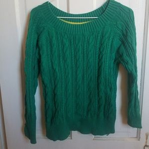 Green scoop neck sweater